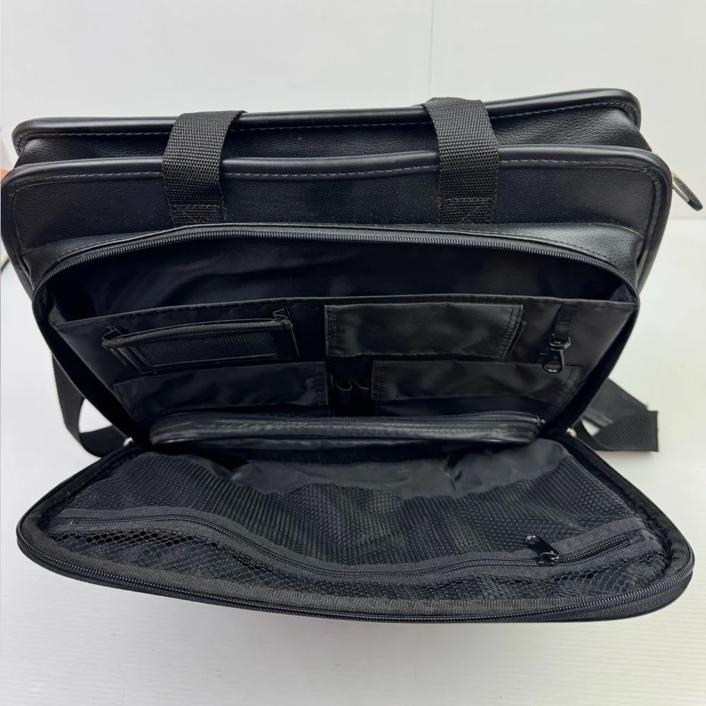 Targus Leather Notebook/Laptop Case Black W/Shoulder Strap Bag Handbag Work